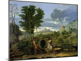 Autumn, or the Bunch of Grapes Taken from the Promised Land, 1660-64-Nicolas Poussin-Mounted Giclee Print