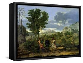 Autumn, or the Bunch of Grapes Taken from the Promised Land, 1660-64-Nicolas Poussin-Framed Stretched Canvas