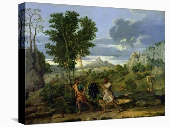 Autumn, or the Bunch of Grapes Taken from the Promised Land, 1660-64-Nicolas Poussin-Stretched Canvas