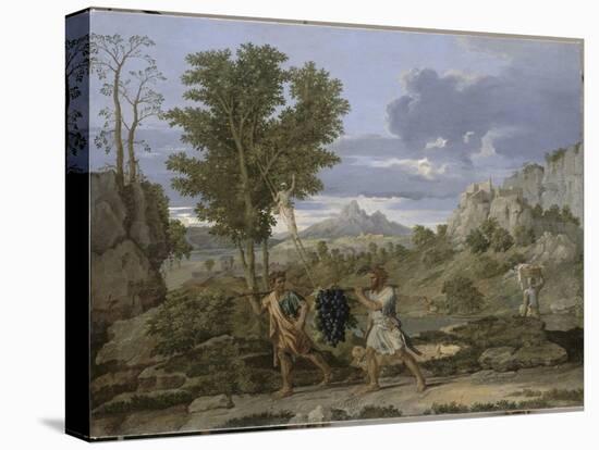 Autumn or the Grapes Brought from the Promised Land-Nicolas Poussin-Stretched Canvas