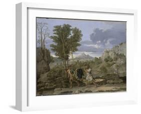 Autumn or the Grapes Brought from the Promised Land-Nicolas Poussin-Framed Giclee Print