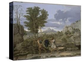 Autumn or the Grapes Brought from the Promised Land-Nicolas Poussin-Stretched Canvas