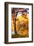 Autumn paint waterfront-Philippe Sainte-Laudy-Framed Photographic Print