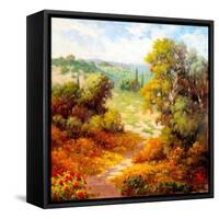 Autumn Path-Marino-Framed Stretched Canvas