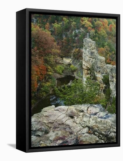 Autumn, Pinnacles Natural Area, Missouri, USA-Charles Gurche-Framed Stretched Canvas