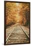 Autumn Railroad, New Engalnd Fall Foilage-Vincent James-Framed Photographic Print