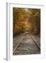 Autumn Railroad Tracks, White Mountain, New Hampshire-Vincent James-Framed Premium Photographic Print