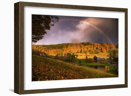 Autumn Rainbow Farms, Hollow Farm Vermont New England-Vincent James-Framed Photographic Print