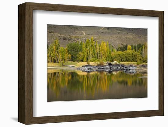 Autumn Reflections at Butchers Dam, Near Alexandra, Central Otago, South Island, New Zealand-David Wall-Framed Photographic Print