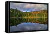 Autumn Reflections at White Mountains Lake, New Hampshire-Vincent James-Framed Stretched Canvas