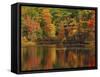 Autumn Reflections, Trickey Pond, Naples, Maine, USA-Michel Hersen-Framed Stretched Canvas