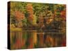 Autumn Reflections, Trickey Pond, Naples, Maine, USA-Michel Hersen-Stretched Canvas