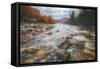 Autumn River Flow at Lincoln, New Hampshire-Vincent James-Framed Stretched Canvas