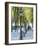 Autumn, Rue De Foyatier Steps to the Place Du Sacre Coeur, Montmartre, Paris, France-Walter Bibikow-Framed Photographic Print