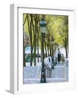 Autumn, Rue De Foyatier Steps to the Place Du Sacre Coeur, Montmartre, Paris, France-Walter Bibikow-Framed Photographic Print