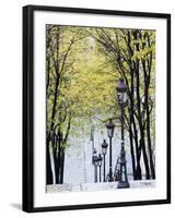 Autumn, Rue De Foyatier Steps to the Place Du Sacre Coeur, Montmartre, Paris, France-Walter Bibikow-Framed Photographic Print