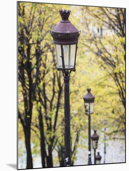 Autumn, Rue De Foyatier Steps to the Place Du Sacre Coeur, Montmartre, Paris, France-Walter Bibikow-Mounted Photographic Print