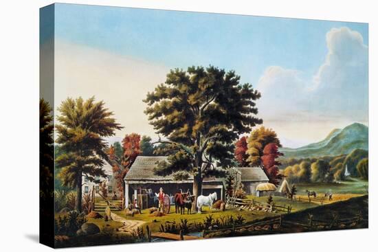 Autumn Scene, 1866-Currier & Ives-Stretched Canvas