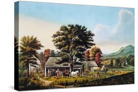 Autumn Scene, 1866-Currier & Ives-Stretched Canvas