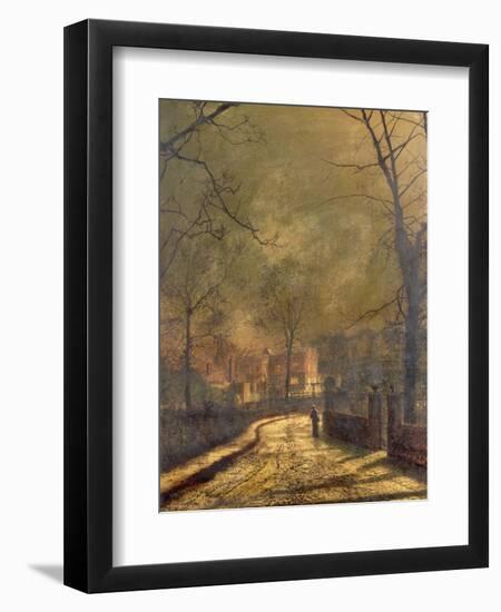 Autumn Scene, Leeds, 1874-John Atkinson Grimshaw-Framed Premium Giclee Print