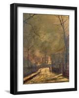 Autumn Scene, Leeds, 1874-John Atkinson Grimshaw-Framed Giclee Print