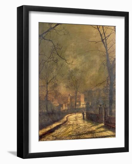 Autumn Scene, Leeds, 1874-John Atkinson Grimshaw-Framed Giclee Print