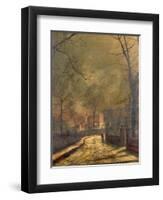 Autumn Scene, Leeds, 1874-John Atkinson Grimshaw-Framed Giclee Print