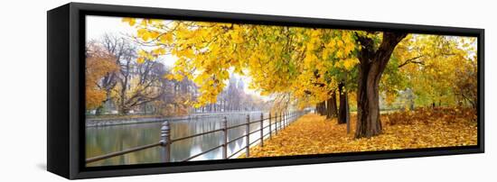 Autumn Scene Munich Germany-null-Framed Stretched Canvas