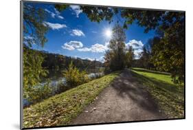 Autumn Scenery on the River in the Back Light-Falk Hermann-Mounted Photographic Print