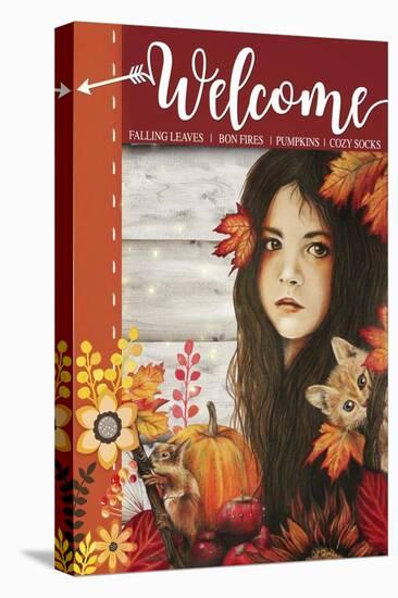 Autumn - Seasons Series - Sign Flag Design-Sheena Pike Art And Illustration-Stretched Canvas