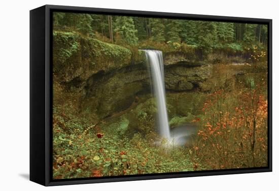 Autumn, South Falls, Silver Falls State Park, Oregon, Usa-Michel Hersen-Framed Stretched Canvas