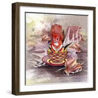 Autumn Squirrel-The Tangled Peacock-Framed Giclee Print