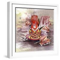 Autumn Squirrel-The Tangled Peacock-Framed Giclee Print