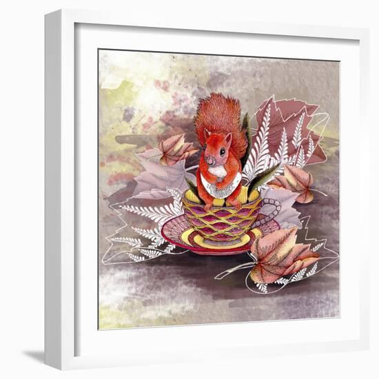Autumn Squirrel-The Tangled Peacock-Framed Giclee Print