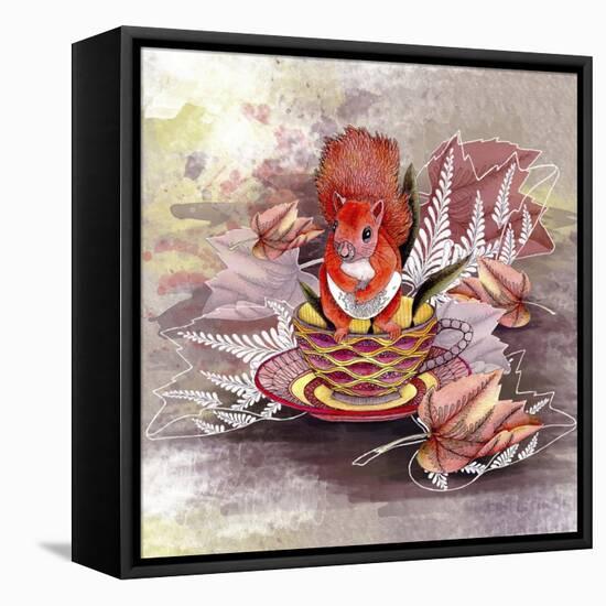 Autumn Squirrel-The Tangled Peacock-Framed Stretched Canvas
