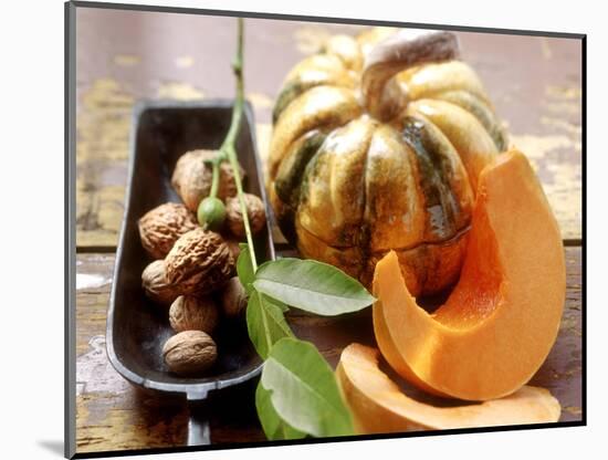 Autumn Still Life with Walnuts and Pumpkin-Eising Studio - Food Photo and Video-Mounted Photographic Print