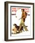 "Autumn Stroll" Saturday Evening Post Cover, November 16,1935-Norman Rockwell-Framed Giclee Print