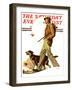 "Autumn Stroll" Saturday Evening Post Cover, November 16,1935-Norman Rockwell-Framed Giclee Print