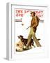 "Autumn Stroll" Saturday Evening Post Cover, November 16,1935-Norman Rockwell-Framed Giclee Print