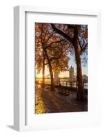 Autumn sunrise in grounds of the Tower of London, with Tower Bridge, London-Ed Hasler-Framed Photographic Print