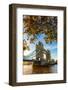 Autumn sunrise in grounds of the Tower of London, with Tower Bridge, London-Ed Hasler-Framed Photographic Print