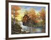 Autumn Sunset at the Old Mill-John Zaccheo-Framed Giclee Print