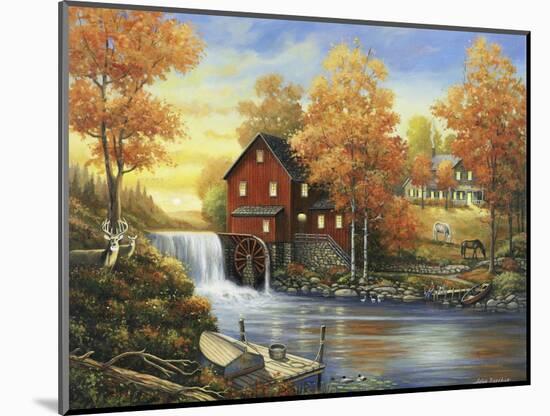 Autumn Sunset at the Old Mill-John Zaccheo-Mounted Giclee Print