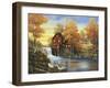 Autumn Sunset at the Old Mill-John Zaccheo-Framed Giclee Print