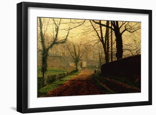 Autumn Sunshine, Stapleton Park Near Pontefract-John Atkinson Grimshaw-Framed Giclee Print
