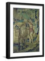 Autumn Tapestry Woven, 16th Century, Detail of Grape Harvest-null-Framed Giclee Print