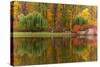 Autumn Tints of Nature,Park in Autumn Tints is Reflected in Silent Pond,Autumn,Autumn Winter,Fall P-Photosite-Stretched Canvas