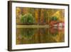 Autumn Tints of Nature,Park in Autumn Tints is Reflected in Silent Pond,Autumn,Autumn Winter,Fall P-Photosite-Framed Photographic Print