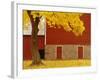 Autumn Tree by Red Barn-Bob Krist-Framed Photographic Print