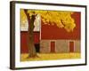 Autumn Tree by Red Barn-Bob Krist-Framed Photographic Print